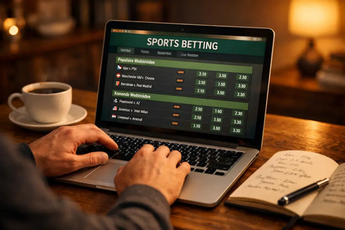 Wedder analyseert NHL wedstrijdschema op laptop