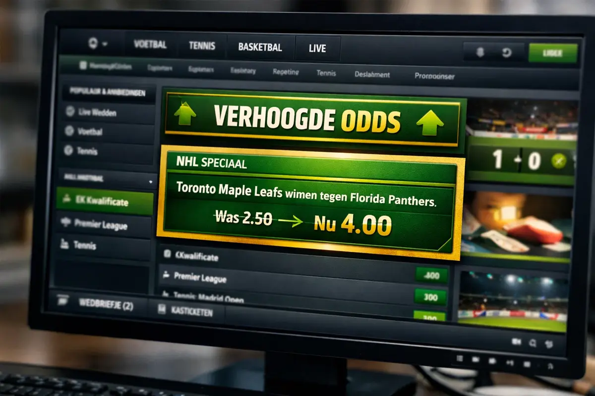Scherm met verhoogde NHL odds als promotie aanbieding